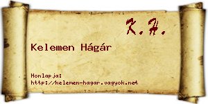 Kelemen Hágár névjegykártya